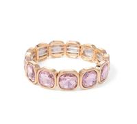XXCLW Colorida pulsera elástica con diamantes de imitación de 15 mm para mujer, color dorado, plateado, accesorios de joyería bohemia, talla única, 17,5 cm_C35, Ágata