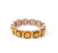 XXCLW Colorida pulsera elástica con diamantes de imitación de 15 mm para mujer, color dorado, plateado, accesorios de joyería bohemia, talla única, 17,5 cm_C21, Ágata