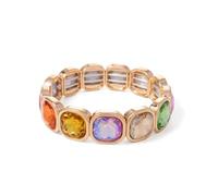XXCLW Colorida pulsera elástica con diamantes de imitación de 15 mm para mujer, color dorado, plateado, accesorios de joyería bohemia, talla única, 17,5 cm_C33, Ágata