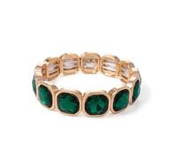 XXCLW Colorida pulsera elástica con diamantes de imitación de 15 mm para mujer, color dorado, plateado, accesorios de joyería bohemia, talla única, 17,5 cm_C28, Ágata