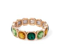 XXCLW Colorida pulsera elástica con diamantes de imitación de 15 mm para mujer, color dorado, plateado, accesorios de joyería bohemia, talla única, 17,5 cm_C27, Ágata