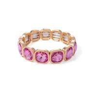 XXCLW Colorida pulsera elástica con diamantes de imitación de 15 mm para mujer, color dorado, plateado, accesorios de joyería bohemia, talla única, 17,5 cm_C32, Ágata