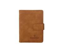 XXCLW Funda de cuero para pasaporte, impermeable, para viajes, tarjetas de crédito, bonito libro de pasaporte para mujeres/hombres, funda para pasaporte con hebilla, B Marrón, Talla única