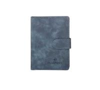 XXCLW Funda de cuero para pasaporte, impermeable, para viajes, tarjetas de crédito, bonito libro de pasaporte para mujeres/hombres, funda para pasaporte con hebilla, B Azul Oscuro, Talla única