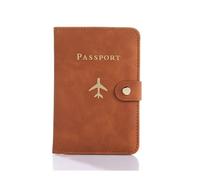 XXCLW Funda de cuero para pasaporte, impermeable, para viajes, tarjetas de crédito, bonito libro de pasaporte para mujeres/hombres, funda para pasaporte con hebilla, C Marrón, Talla única