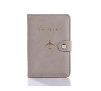 XXCLW Funda de cuero para pasaporte, impermeable, para viajes, tarjetas de crédito, bonito libro de pasaporte para mujeres/hombres, funda para pasaporte con hebilla, C Gris, Talla única