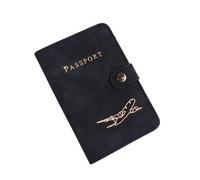 XXCLW Funda impermeable para pasaporte, funda de viaje de piel sintética para tarjetas de crédito, bonita funda para pasaporte para mujeres/hombres, Black, Talla única