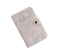 XXCLW Funda impermeable para pasaporte, funda de viaje de piel sintética para tarjetas de crédito, bonita funda para pasaporte para mujeres/hombres, gris claro, Talla única