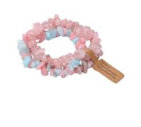 XXCLW Juego de 3 pulseras de piedras preciosas de cristal natural de 5 a 8 mm, amatistas irregulares, cuentas de aguamarina, pulseras elásticas para mujeres y hombres, talla única, 19 cm. Tipo 4
