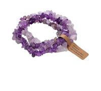 XXCLW Juego de 3 pulseras de piedras preciosas de cristal natural de 5 a 8 mm, amatistas irregulares, cuentas de aguamarina, pulseras elásticas para mujeres y hombres, talla única, 19 cm. Tipo 5