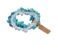 XXCLW Juego de 3 pulseras de piedras preciosas de cristal natural de 5 a 8 mm, amatistas irregulares, cuentas de aguamarina, pulseras elásticas para mujeres y hombres, talla única, 19 cm. Tipo 1