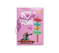 XXCLW Lindos accesorios de viaje para pasaporte, PVC, impresión 3D, piel, para hombre, funda para pasaporte de viaje, tarjetero, tarjeta de identificación, Pink, Talla única