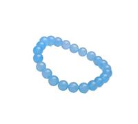 XXCLW Pulsera de cuarzo azul claro con ojo de tigre de lava hecha de piedra natural, joyería para mujeres, regalos de 6/8/10/12 mm, talla única, Ágata