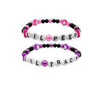 XXCLW Pulsera de dos piezas de aleación de color plateado con letras exquisitas y exquisitas para mujer, regalo de fiesta, joyería diaria, talla única, Ágata