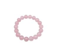 XXCLW Pulsera elástica elástica de cuarzo con cristal de polvo de rosa rosa y piedra natural, regalo para amantes de la mujer, talla única, Cuentas de 4 mm, Ágata