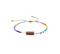 XXCLW Pulsera minimalista Miyuki bohemia delicada con semillas de cristal, pulseras de piedra para mujeres y hombres, pulseras vintage para mujer, talla única, Ágata