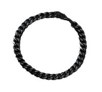 XXCLW Pulsera para hombre, joyería de oro, estilo urbano, acero inoxidable, chapado en oro de 18 quilates, pulseras de cadena cubana para mujer, talla única, 180 mm, 3 mm de ancho, negro, Ágata