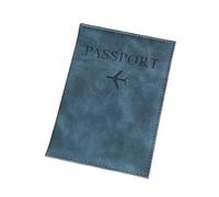 XXCLW The World Map - Funda para pasaporte con estampado en caliente, diseño de avión simple para mujeres y hombres, funda de viaje para pasaporte, regalo de boda, C Azul Oscuro, Talla única