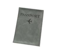 XXCLW The World Map - Funda para pasaporte con estampado en caliente, diseño de avión simple para mujeres y hombres, funda de viaje para pasaporte, regalo de boda, C Gris, Talla única