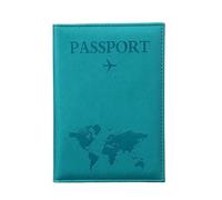 XXCLW The World Map - Funda para pasaporte con estampado en caliente, diseño de avión simple para mujeres y hombres, funda de viaje para pasaporte, regalo de boda, A azul cielo, Talla única
