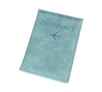 XXCLW The World Map - Funda para pasaporte con estampado en caliente, diseño de avión simple para mujeres y hombres, funda de viaje para pasaporte, regalo de boda, C Azul, Talla única