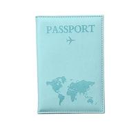 XXCLW The World Map - Funda para pasaporte con estampado en caliente, diseño de avión simple para mujeres y hombres, funda de viaje para pasaporte, regalo de boda, A azul., Talla única
