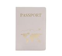 XXCLW The World Map - Funda para pasaporte con estampado en caliente, diseño de avión simple para mujeres y hombres, funda de viaje para pasaporte, regalo de boda, B Gris, Talla única