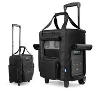Xxerciz Funda de transporte compatible con ECOFLOW DELTA 2, estación de energía portátil con ruedas y varillas de tracción, bolsa plegable con ruedas para generador suave para el hogar, camping, RV