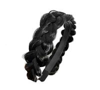 XXFBJNMD Diademas antideslizantes de 3 hebras de pelo sintético trenzadas con dientes, accesorios para el pelo, diadema vintage desordenada para bodas, fiestas, citas, cenas, mujeres y niñas
