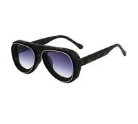 XXGJOALD Gafas de sol 2025 con marco ovalado, gafas de sol para hombre, punk, vintage, de vapor, marco de moda, gafas de sol de lujo, protección UV400, Verde y gris plateado, talla única