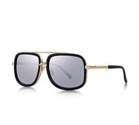 XXGJOALD Gafas de sol 2025 Fashion Men Sunglasses Classic Women Metal Square Sun glasses UV400, C03 Silver, talla única