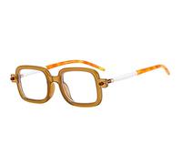 XXGJOALD Gafas de sol 2025 Moda Retro Square Sunglasses For Women Men Luxury Clear Glasses Frame Famale Rectangle Shades UV400, marrón transparente, talla única
