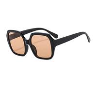 XXGJOALD Gafas de sol cuadradas de gran tamaño 2025 para mujer, gafas vintage para mujeres/hombres, gafas para mujer, retro, UV400, lentes de sol, Black Tea, talla única