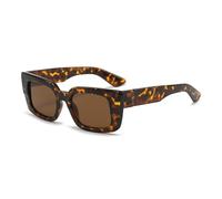 XXGJOALD Gafas de sol nuevas 2025 Popular Fashion Small Rectangle Sunglasses Women Retro Leopard Shades UV400 Men Trending Sun Glasses, leopardo, talla única