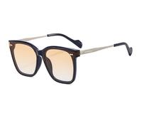 XXGJOALD Gafas de sol poligonales para mujer, gafas de sol para hombre, protección de espejo UV400, Azul y naranja., talla única