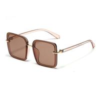 XXGJOALD Gafas de sol retro de gran tamaño para hombre 2025, gafas de sol vintage con marco grande, Tea Tea, talla única