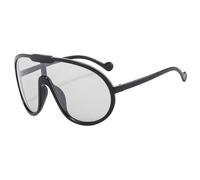 XXGJOALD Gafas de sol vintage 2025, gafas de sol de una pieza para mujeres y hombres, gafas de sol de gran tamaño, gafas de sol para mujer, protección UV400, negro/plateado, talla única
