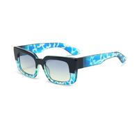 XXGJOALD Nuevas gafas de sol 2025 Popular Fashion Small Rectangle Sunglasses Women Retro Leopard Shades UV400 Men Trending Square Sun Glasses, azul, talla única