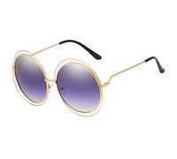 XXGJOALD Nuevas gafas de sol 2025 Steampunk Round Sunglasses Women For Men Sun Glasses Vintage Punk Mirror Metal Shades, Gris dorado, talla única