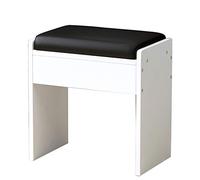 XXGJOALD Reposapiés otomano, conexión en Forma de H, herrajes Resistentes al Desgaste, Taburete pequeño otomano de Madera Maciza, Banco for Cambiar Zapatos, Sala de Estar y Dormitorio.(Black)