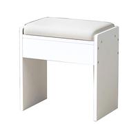 XXGJOALD Reposapiés otomano, conexión en Forma de H, herrajes Resistentes al Desgaste, Taburete pequeño otomano de Madera Maciza, Banco for Cambiar Zapatos, Sala de Estar y Dormitorio.(White)