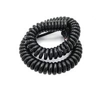 XXHNBF Cable de extensión en Espiral, Cable en Espiral Negro multinúcleo de 2/3/4/6/8 Hilos. Extensible for Cables tensión. Pasadores espirales Resorte 0,2 mm a 1,5(8 Core,20 AWG 0.5mm)