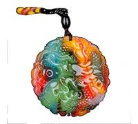 XXHNBF Collar de oración, Amuleto con Colgante de dragón Dinero Chino Jade Natural, Regalo for la Suerte. Color Natural, 50x10mm, 1ud