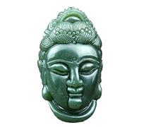 XXHNBF Collar de oración, Collar con Colgante de guanyin Jade hetiano Natural, talismán Cabeza Buda Budista for la Buena Fortuna, Amuleto Piedra Unisex for Mujeres y Hombres, 1 Pieza