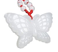 XXHNBF Collar de oración, Collar con Colgante de Jade Natural, Amuleto Tallado a Mano, Accesorio joyería Moda, 30x50x8 mm, 1 Unidad