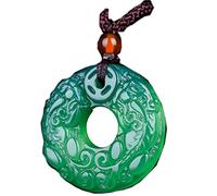 XXHNBF Collar de oración, Collar con Colgante de Jade Tallado a Mano, joyería Piedras Preciosas Unisex for Hombres y Mujeres, 33x11x5 mm 1 Pieza