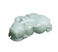 XXHNBF Collar de oración, Collar con Colgante de Pixiu Jade Hielo Esmeralda Natural, Cadena Cuentas jadeíta Feng Shui for Riqueza, Prosperidad, Amor, Suerte, 1 Uds