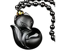 XXHNBF Collar de oración, Collar con Colgante Tallado de obsidiana, joyería Amuleto Moda, 30x28x14 mm, 1 Unidad