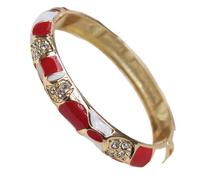 XXHNBF Pulsera de Mujer, Brazaletes geométricos de Esmalte cloisonné con pedrería for Mujer, Multicolor, Estilo étnico Chino, joyería Tradicional Hecha a Mano, Accesorios y Regalos(White Red)