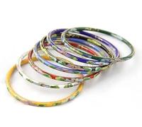 XXHNBF Pulsera de Mujer, Conjunto de 7 brazaletes Finos Esmalte cloisonné con Filigrana Colores for Mujer. Pulseras artesanales étnicas Estilo Vintage. Joyería, Accesorios Moda, Regalo